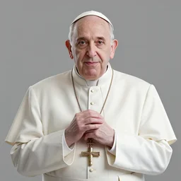 neon pope francis, 3 d render, post - processing