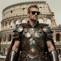 beautiful rome warrior in sunglasses solarpunk masterpiece detailed shadows by dore