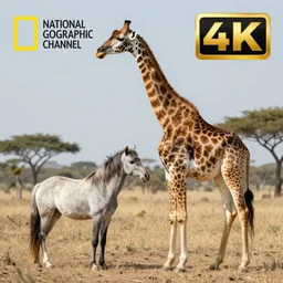 a hybrid between a horse and a giraffe, photography, award winning, documentary, wildlife, national geographic channel, discovery channel, 8 k