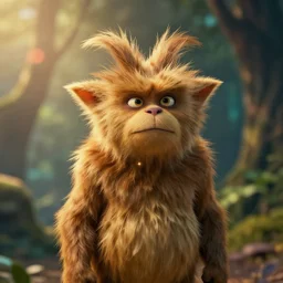 osiris in the lorax as the lorax movie still, cinematic lighting, ray tracing, octane render, long lens, shallow depth of field, bokeh, anamorphic lens flare, 8 k, hyper detailed, 3 5 mm film grain