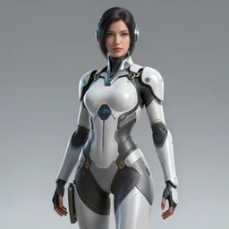 masterpiece concept art, a beautiful highly detailed sci - fi lady, confident pose, nova, by jae lee, 8 k, intricate detail, cinematic lighting, red white and black colors