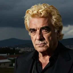 adriano celentano con una parrucca giallla
