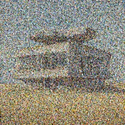 A fantastic painting of a dilapidated post-modern building on a wheat field with an abandoned spaceship parked on the roof of the building, by Robert McCall, Trending on artstation, very detailed