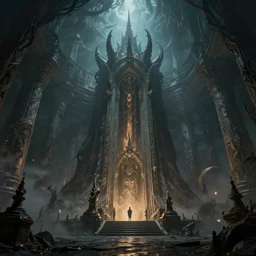 old cthulhu temple in r'lyeh by anton fadeev, matte painting, dynamic lighting, ultrarealistic, cinematic, octane render, trending on artstation, 8 k