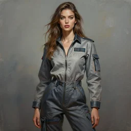 epic professional digital art of very attractive female supermodel, fit, wearing air force jumpsuit, painting, by leesha hannigan, iris van herpen, artstation, cgsociety, wlop, epic, much wow, much detail, gorgeous, detailed, cinematic, masterpiece
