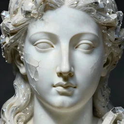close up of the face of a statue in cracked crystal shards, intricate, elegant, highly detailed, digital painting, artstation, concept art, smooth, sharp focus, illustration, art by artgerm and greg rutkowski and alphonse mucha, 8 k