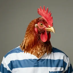 prisoner wearing chicken head