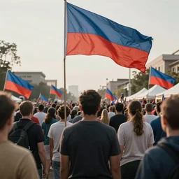 a free russia of the future, a democratic society, freedom and prosperity. cinematic 4 k