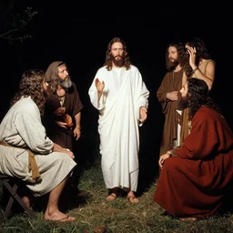 photo of jesus and his disciples having a night out in the style of terry richardson.