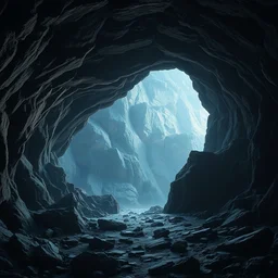 beautiful matte painting of the inside of a cave