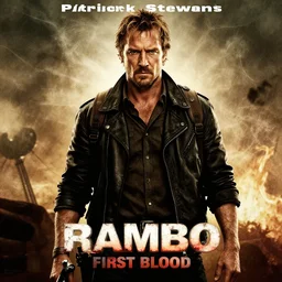 patrick stewart starring in rambo first blood movie poster