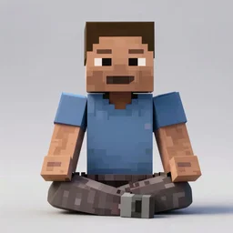 minecraft character screenshot of ghandi meditating, 3 d blender render, 8 k