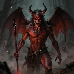 a demon from hell in they style of leonid afremov