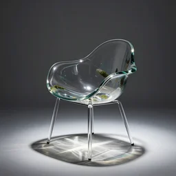 blown glass chair inspired by Tom Dixon