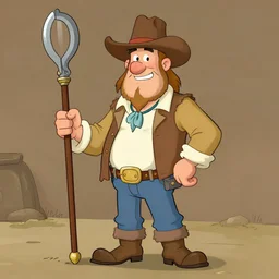 cartoon of sam elliot as yosemite sam