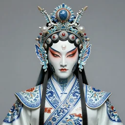 concept art by jama jurabaev, portrait of a masculine male cyberpunk machine, machine face, upper half portrait, decorated with chinese opera motifs, asian, fine china, wuxia, traditional chinese art, intricate, elegant, highly detailed, symmetry, headpiece