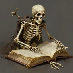 an anthropomorphic book with skeletons, by greg rutkowski, digital art, realistic painting, fantasy, very detailed, trending on artstation