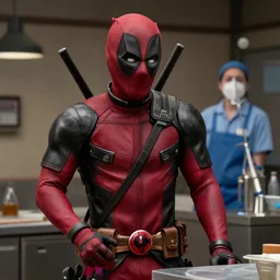 film still of Deadpool works as a janitor in the new Deadpool movie, 4k