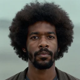 film still of a black man with afro hair and raspy beard stubble in 2 0 0 1 a space odyssey