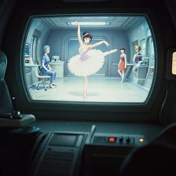 fuji 5 0 r, 3 5 mm ; closeup aliens film still of medical bay interior with window view like ; in the background projection of beautiful hyperrealistic film still from kagemusha movie of seinen manga ballerina scene in style of 1 9 9 0 frontier in porcelain 3 5 mm photography magazine architectural studio edition, highly detailed, cinematic lighting, 8 k