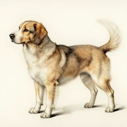 sketch of dog, leonardo da vinci style, ideal.