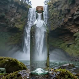 a waterfall inside a bottle