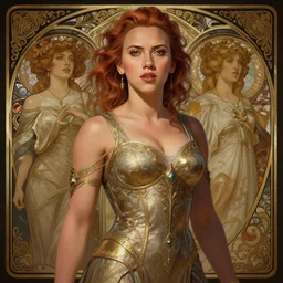 scarlet johansson, deep focus, d & d, fantasy, intricate, elegant, highly detailed, digital painting, artstation, concept art, matte, sharp focus, illustration, hearthstone, art by artgerm and greg rutkowski and alphonse mucha