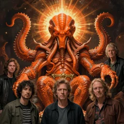 orange portrait of cthulhu by kuldar leement and ruan jia and brad rigney and micha karcz and brad rigney