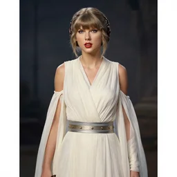 taylor swift as princess leia in star wars, by alphonse much and william bouguereau
