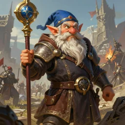 a detailed and very colorful portrait of a dwarf warpriest on epic battlefield, pathfinder portrait, dndart, fantasy portrait, 4 k, hires, art by jack davis and lucian freud