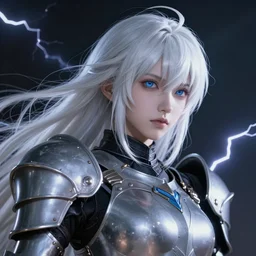 sakimi chan, fantasy armor, detailed face, white skin, dramatic lighting, edward robert hughes, unreal engine, wind, lightning