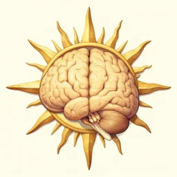 illustration of symmetrical sun brain, composition accidental renaissance golden ratio, cinematic, by sachin teng and sergey kolesov and ruan jia and heng z and wlop. graffiti art, scifi, fantasy, hyper detailed. octane render. concept art. trending on artstation