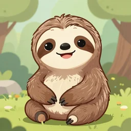 a cute and happy sloth, digital art trending on artstation