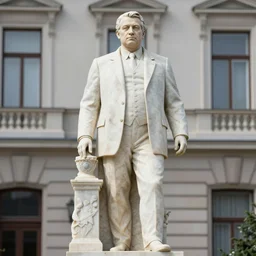 marble statue of Viktor Orbán, standing in Hell, HD photo