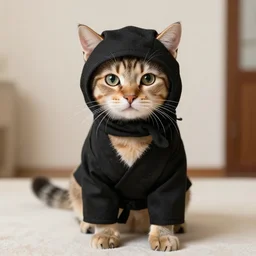 a photo of a cat dressed like a ninja
