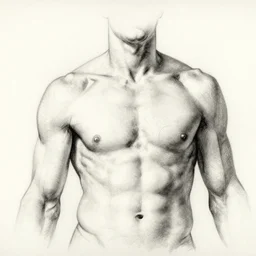 artist anatomy sketches of male upper torso by George Bridgman