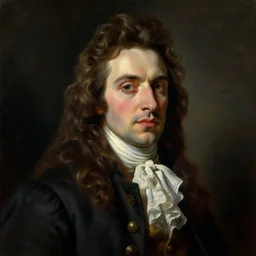 portrait of Cyrano de Bergerac, dramatic, high contrast, theatrical, lumnious, cinematic lights, oil canvas by Patrick McHale
