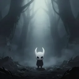 love at the bottom of the abyss, athmospheric 4k, foggy atmosphere, scary picture, hollow knight, dark shadows, artstation, deviantart, beautiful digital painting