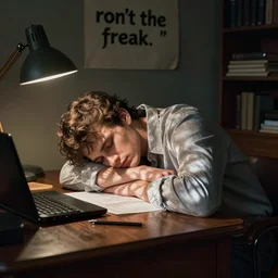 ron'the freak,'howard sleeping at his desk