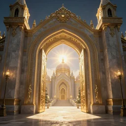 The gate to the eternal kingdom of light, fantasy, digital art, HD, detailed.