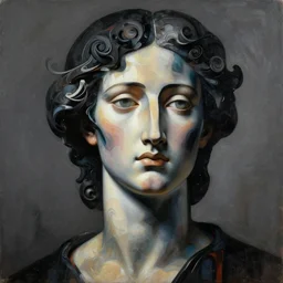 epic concept art. abstract beautiful female face silhouette mixing with black and color liquid fluid. abstract sculpture. art deco swirls. render, realistic, photography, hyper realistic painting. masterpiece, michelangelo, paolo veronese. concept art, matte painting. greg rutkowski, wlop, victo ngai, kandinski
