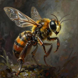 a beautiful portrait painting of an d & d fantasy robot wasp, portrait fantasy art, art by keith parkinson and greg rutkowski and tim hildebrandt