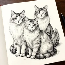 sketchbook cats anime ink drips, magnificent, medium shot, details, sharp focus, elegant, highly detailed, illustration, by jordan grimmer and greg rutkowski, intricate, beautiful, trending artstation, pixiv, digital art