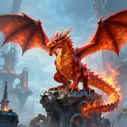 A fire dragon, dungeons and dragons, blizzard entertainment, industrial light and magic, pixar