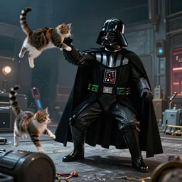 darth vader throwing a cat overboard