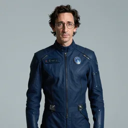cinematic portrait of adrien brody in dark blue futuristic jumpsuit, wearing glasses, space station at background, high detail, 8 k, sharp focus, movie still, dramatic lighting, ray tracing, smooth, lane brown, finnstark, oleg bulakh, diego fazio, mike dargas, emanuele dascanio, felix englund, michal karcz