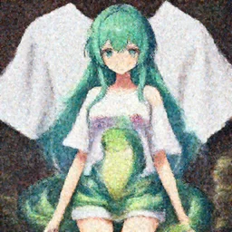 a lamia monstergirl dressed in cute T-shirt has top of beautiful human anime girl and bottom of a snake, mythical monstergirl, from zerochan, by WLOP, HD, 8k, trending on pixiv