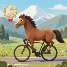 horse bicycle!!!, cycling!!, anthropomorphic!!!!!, mountains, humanlike, award winning photo,