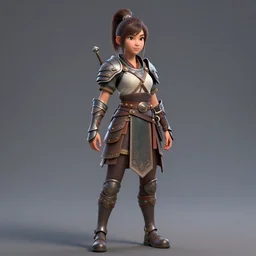 A beautiful teen warrior created in 3d maya, substance 3d painter, 3ds max, zbrush, daz studio, Photoshop