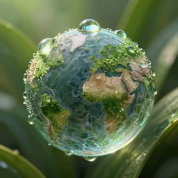 nature in world of dew, within every dewdrop a world of struggle, fantasy intricate elegant under, lush volumetric lighting 3 d modelling